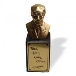 Ahşap Ayaklı Altın Beton Atatürk Büstü HK1602