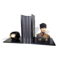 Kalpaklı Atatürk Baskılı Kütüphane, Dünya Desenli Küçük Beton Saksılı HK1622