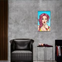 Vera Retro Kadın Baskılı Ahşap Tablo Model 6 HK1338