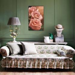 Vera 3'lü Pembe Gül Baskılı Ahşap Tablo HK1303