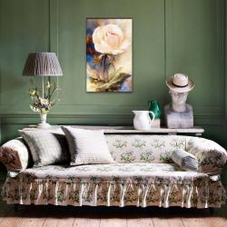 Vera Pembe Gül Baskılı Ahşap Tablo Model 1 HK1301