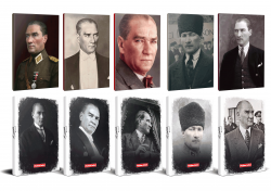 10lu Atatürk 64 Sayfa 13,5x19,5cm Defter ve 176 Sayfa Planlama Defteri Seti -1