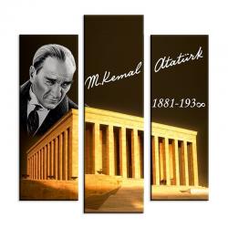 3'lü Ahşap Magnet - Atatürk Resimli Model 5 HK2500-05