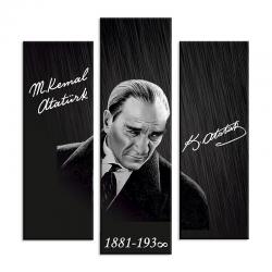 3'lü Ahşap Magnet - Atatürk Resimli Model 8 HK2500-08