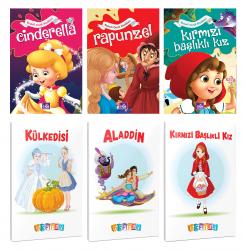 3 Renkli Dünya Masalı ve 3 Masal Karakteri Temalı 64 Sayfa 13,5x19,5 Okul Defteri Seti 6