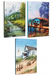 3lü Manzara Temalı 13,5x19,5cm 64 Sayfa Çizgili Okul Defteri Seti -2