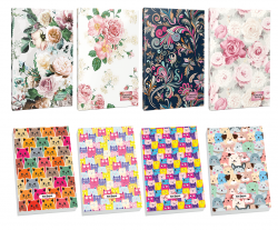 4lü Çiçek Desenli 64 Sayfa Planlama Defteri ve 4 Bloknot-11
