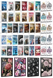 43 Dünya Klasiği ve Çiçekli Çizgili Defter Seti -1
