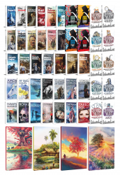 47 Dünya Klasiği ve Manzara Temalı 64 Sayfa Çizgili Defter Seti -1