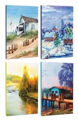 4lü Manzara Temalı 13,5x19,5cm 64 Sayfa Çizgili Okul Defteri Seti -2