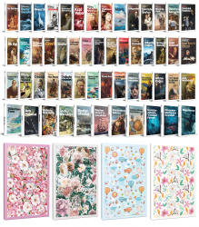 54 Dünya Klasiği ve Çiçekli Çizgili Defter Seti -2