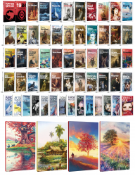 58 Dünya Klasiği ve Manzara Temalı 64 Sayfa Çizgili Defter Seti -1