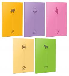 5li Burç-Astroloji Temalı 13,5x19,5cm 64 Sayfa Çizgisiz Defter Seti -4
