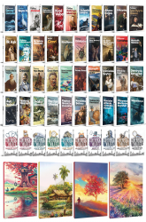 61 Dünya Klasiği ve Manzara Temalı 64 Sayfa Çizgili Defter Seti -1