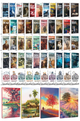 61 Dünya Klasiği ve Manzara Temalı 64 Sayfa Çizgili Defter Seti -2