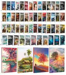 63 Dünya Klasiği ve Manzara Temalı 64 Sayfa Çizgili Defter Seti -1