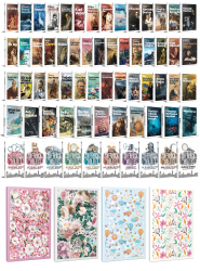 64 Dünya Klasiği ve Çiçekli Çizgili Defter Seti -2