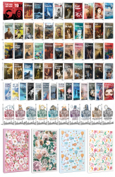 68 Dünya Klasiği ve Çiçekli Çizgili Defter Seti -2