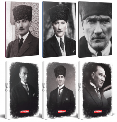 6lı Atatürk 64 Sayfa 13,5x19,5cm Defter ve 176 Sayfa Planlama Defteri Seti -3