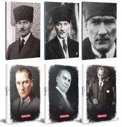 6lı Atatürk 64 Sayfa 13,5x19,5cm Defter ve 176 Sayfa Planlama Defteri Seti -4