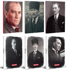 6lı Atatürk 64 Sayfa 13,5x19,5cm Defter ve 176 Sayfa Planlama Defteri Seti -7