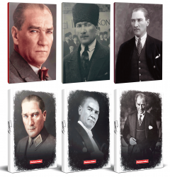 6lı Atatürk 64 Sayfa 13,5x19,5cm Defter ve 176 Sayfa Planlama Defteri Seti -8