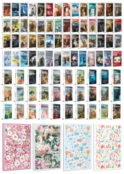 86 Dünya Klasiği ve Çiçekli Çizgili Defter Seti -2