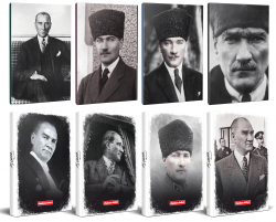 8li Atatürk 64 Sayfa 13,5x19,5cm Defter ve 176 Sayfa Planlama Defteri Seti -2