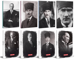 8li Atatürk 64 Sayfa 13,5x19,5cm Defter ve 176 Sayfa Planlama Defteri Seti -3