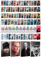 94 Dünya Klasiği ve Atatürk Temalı 64 Sayfa Çizgili Defter Seti -1