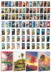 96 Dünya Klasiği ve Manzara Temalı 64 Sayfa Çizgili Defter Seti -1