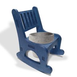 Lora Beton Saksılı Sallanan Sandalyeli Çiçeklik, Mavi HK1605-203