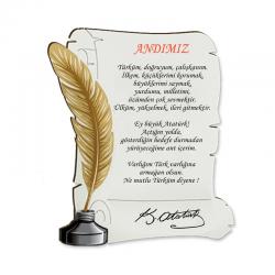 Ahşap Ferman Magnet "Andımız" HK2501-03