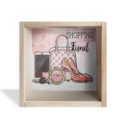 Camlı Ahşap Kumbara Fashion Ham Ahşap HK0656-HM