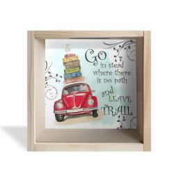 Camlı Ahşap Kumbara Tatil Ham Ahşap HK0661-HM