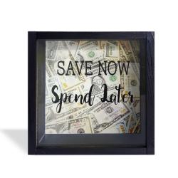 Camlı Ahşap Kumbara Save Now Siyah HK0655-0002