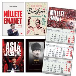 Asla Vazgeçme - Millete Emanet - Yalnız Değilsin Başkan ve Gemici Duvar Takvimi-ME - Komutan 2026 Ajanda