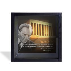 Camlı Ahşap Kumbara Anıtkabir "Siyah" HK0681-0002