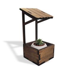 Çatılı Dekoratif Beton Saksı Standı HK1595
