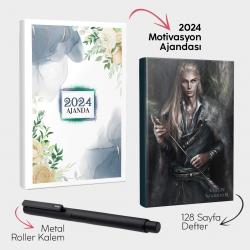 Cennet 2024 Motivasyon Ajandası - Elven Warrior Defter ve Metal Roller Kalem