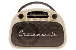 Crownwell Taşınabilir Bluetooth Retro Radyo Arizona Serisi Krem