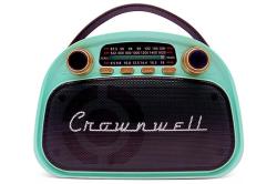 Crownwell Taşınabilir Bluetooth Retro Radyo Arizona Serisi Turkuaz CW030-B
