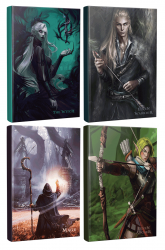 Dörtlü Fantastik Defter Seti - Elven Warrior - Elven Archer - Mage - The Witch