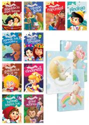 Renkli Dünya Masalları 10 Kitap ve 3 Defter -Sevimli Tavşan