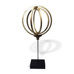 Elenor, Ahşap Halkalı Ayaklı Dünya Biblo Altın Renk"Büyük Boy" HK0172-200