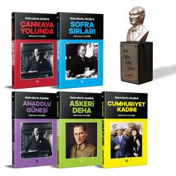 Hatıralarla Atatürk Seti - 5 Kitap ve Atatürk Büstü Bronz