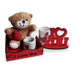 Kırmızı Kasalı Sevgililer Günü Hediye Seti, Kupa Bardaklı HK1709