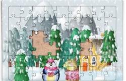 Kış Dostları Ahşap Puzzle 54 Parça (LIV-12)