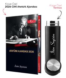 Kişiye Özel 2026 Atatürk Ciltli Ajanda ve Termos