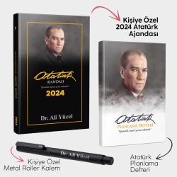 Kişiye Özel - Ankara 2024 Atatürk Ajandası - Atatürk Planlama Defteri ve Metal Roller Kalem